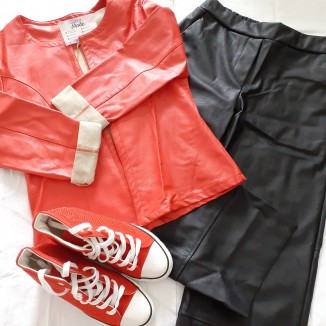 Giacca in ecopelle rossa | Reddy