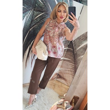 Blusa smanicata fantasia floreale |