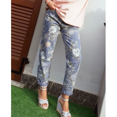Jeans boy-friend stampa floreale | Sissy