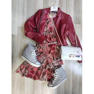Abito con incrocio stampa rose | Rose