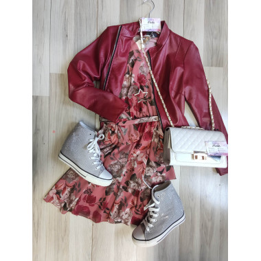 Abito con incrocio stampa rose | Rose