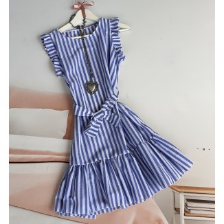 Abitino rigato con balza | Selen