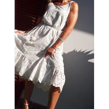 Abito bianco pizzo sangallo | Pepa