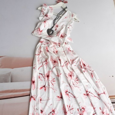 Completo top e gonna fantasia floreale |
