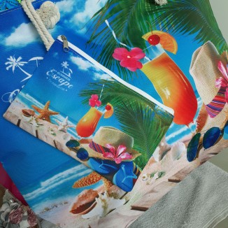 Borsa da mare stampa cocktail | Solidad