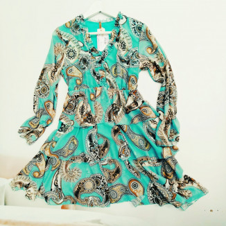 Abito damascato con rouge |...