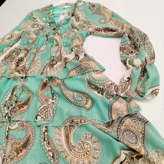 Abito damascato con rouge | Dama