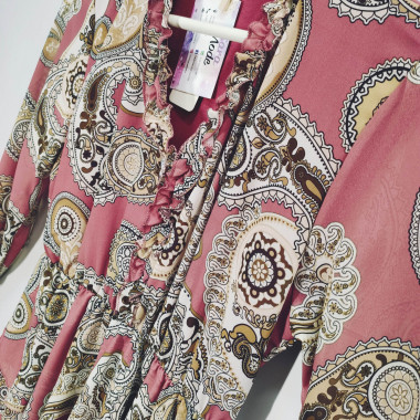 Abito damascato con rouge | Dama