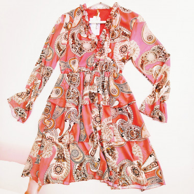 Abito damascato con rouge | Dama