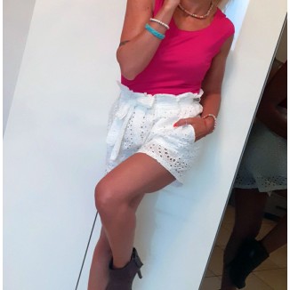 Shorts bianchi in pizzo sangallo |