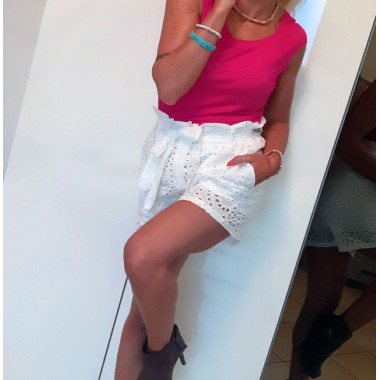 Shorts bianchi in pizzo sangallo |