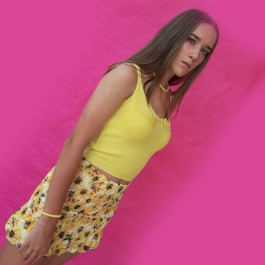 Minigonna arricciata stampa floreale |