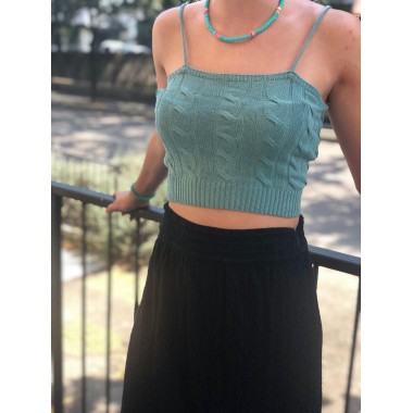Top corto lavorato a trecce | Caterina
